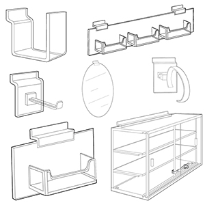 Slatwall Acrylic Special Accessories