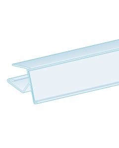 0.75” Thick Shelf, Clip-Over, 15° Angle 1.25”H x 47.625”L, Clear, Ticket molding