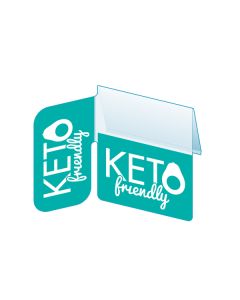 Keto Shelf Talker with Right Angle Flag, 2.5"W x 1.25"H