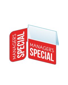 Manager's Special Shelf Talker with Right Angle Flag, 2.5"W x 1.25"H