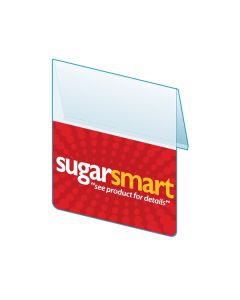 Sugar Smart Shelf Talker with Right Angle Flag, ClearVision, 2.5"W x 1.25"H