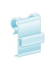 Fence & Basket Clip-On, Flush Grip with Double Loop, Clear