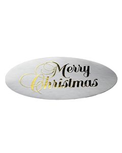 Merry Christmas - Gold on Silver, Gift Labels
