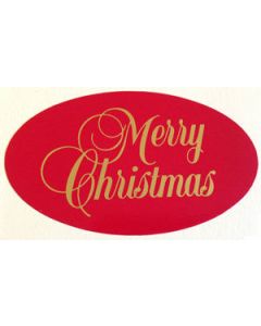 Merry Christmas - Gold on Red, Gift Labels
