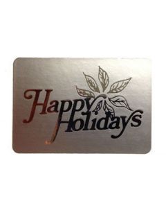 Happy Holidays - Silver, Gift Labels