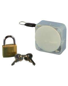 Handbag Security, 20 mm Padlock with Clear wire & MicroMini Retractor