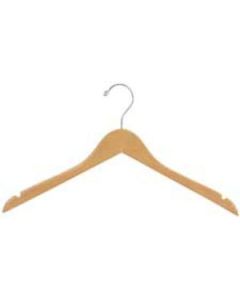 17" Natural Finish, Wood Dress Hangers