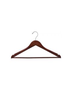17" Walnut Wood Top Hanger with Suit Bar & Notches