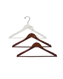 17" Wood Top Hanger with Suit Bar & Notches