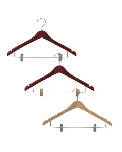 17" Curved Suit Hanger with Clips & Notches