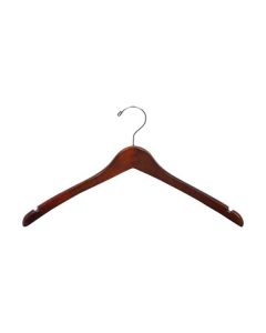 17" Walnut/Chrome Curved Top Hanger with Notches
