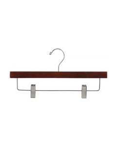 14" Walnut Wood Bottom Hanger with Clips