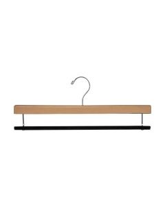 16" Natural Wood Bottom Hanger with Flocked Bar