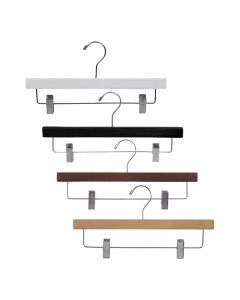 14" Rubber Coated Wood Bottom Hanger with Clips