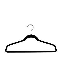 17 5/8" Black Slim-Line Flock Suit Hanger withFlocked Bar
