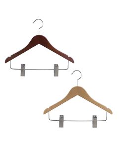 14" Wood Combo Hanger with Clips & Notches