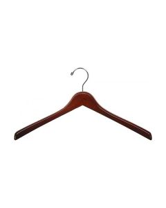 17" Walnut/Chrome Curved Jacket Hanger