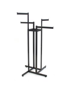 4 Straight Arms Garment Rack, Black, adjustable to 72"