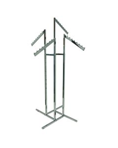 4 Arm Garment Racks, 16" Slant Arm with 8 cube stops