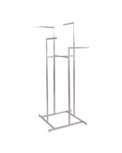 4-Way Apparel Rack with Straight Arms, Satin Nickel, 49" x 33"