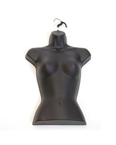 Hanging Molded Form Half Female Body, Chest, Black