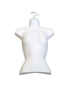Hanging Molded Form Half Female Body, Chest, White
