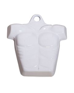 Molded Form Half Male Body, Chest, White
