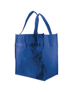 Economy Reusable Grocery Bags, 12" x 8" x 13", Royal Blue