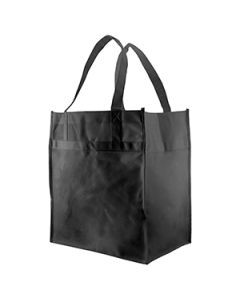 Economy Reusable Grocery Bags, 12" x 8" x 13", Black