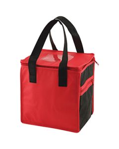 Lunch Tote Bag, 8" x 6" x 8.5" x 6", Red/Black