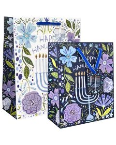 Floral Menorah, Gift Totes