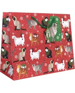 Christmas Cats, Gift Totes, 12-1/2" x 10" x 5"