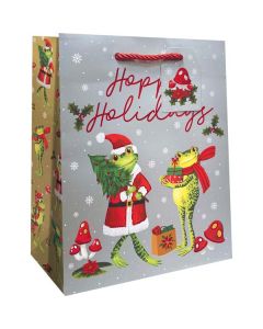 Festive Frogs, Gift Totes, 8" x 10" x 4"