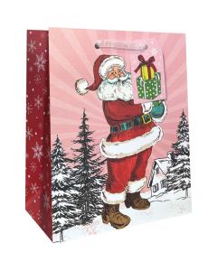 Retro Santa, Gift Totes, 8" x 10" x 4"