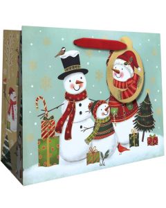 Snowman Family, Gift Totes, 10" x 8" x 4"