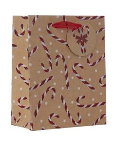 Candy Cane Glitter, Gift Totes, 6" x 7-1/2" x 3"
