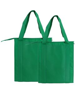 Insulated Reusable Grocery Bags, Kelly Green