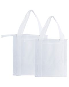 Insulated Reusable Grocery Bags, White