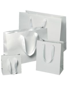 Matte White, Grosgrain Handle Bags