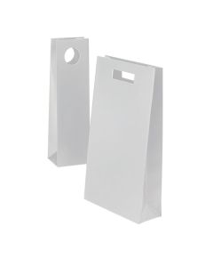 White, 1 Bottle premium luxury wine shopping bags, 4.5"W x 3.375"D x 15.5"H
