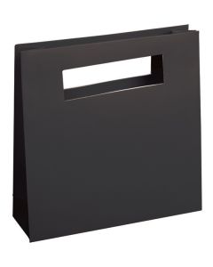 Black Premium luxury retail shopping bags, 8"W x 2.5"D x 8"H