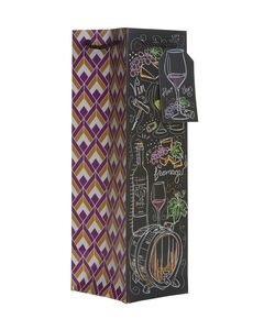 Bottle Tote Bag, Le Vin Et Fromage Collection, 4.5" x 14" x 4.5"