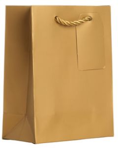 Small Tote Bag, Gold, 7.5" x 6" x 3"