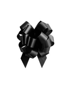 Italian Pom Style Pull Bows, Black, 3-3/4"diameter, 3/4"ribbon