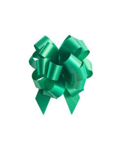 Italian Pom Style Pull Bows, Emerald, 3-3/4"diameter, 3/4"ribbon