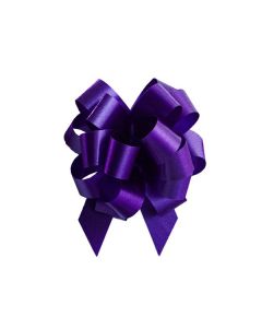 Italian Pom Style Pull Bows, Purple, 3-3/4"diameter, 3/4"ribbon