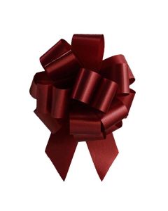 Italian Pom Style Pull Bows, Burgundy, 4-3/4"diameter, 1-3/16"ribbon