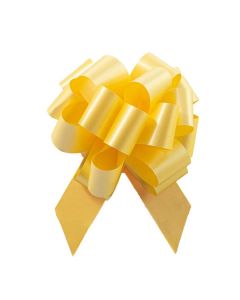 Italian Pom Style Pull Bows, Gold, 4-3/4"diameter, 1-3/16"ribbon