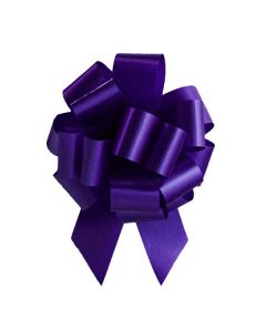 Italian Pom Style Pull Bows, Purple, 4-3/4"diameter, 1-3/16"ribbon