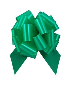 Italian Pom Style Pull Bows, Emerald, 6-3/4"diameter, 1-7/8"ribbon